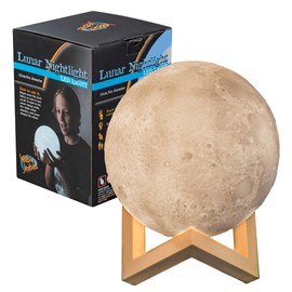 Heebie Jeebies Rechargeable Lunar Night Light- 3D Printed Moon LED Light for Kids or Adults- 2 Color Sphere for Indoor Camping, Bedroom, or Any Room- Gift for Outer Space Fans and Future Astronauts