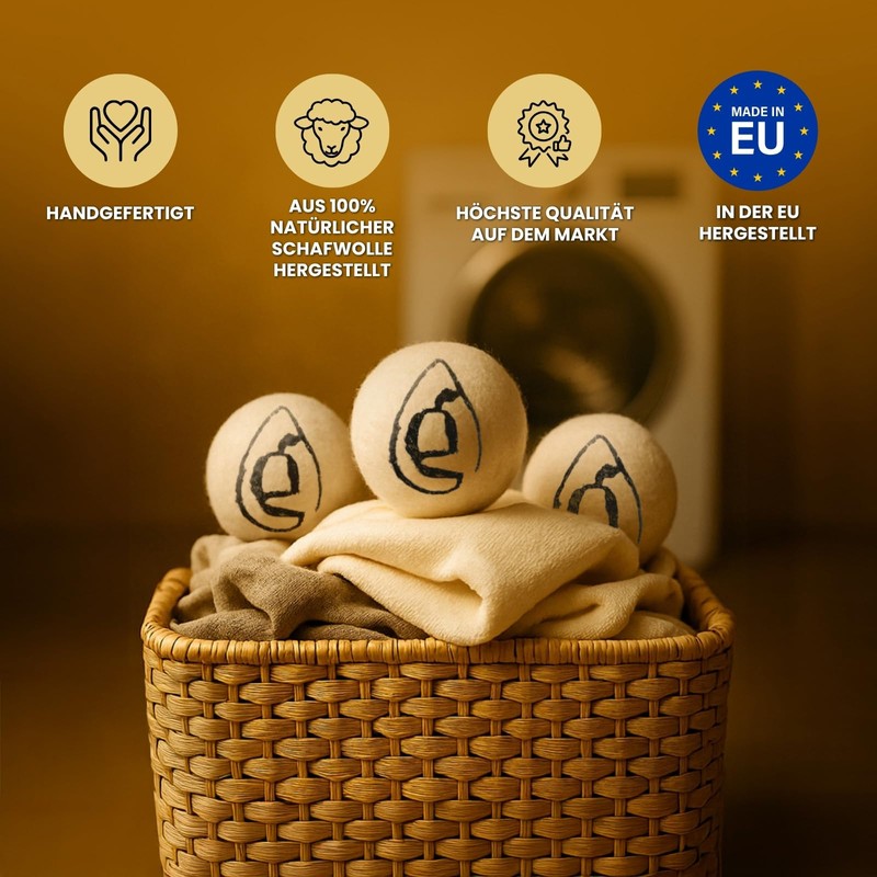 Giovani 100% Sheep's Wool Dryer Balls | Wool Balls for