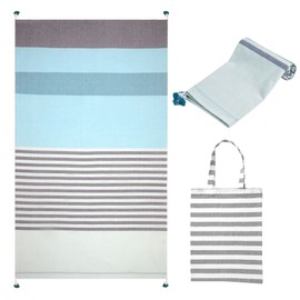 Folkulture - Toalla de playa turca, toalla de playa a rayas de 40 x 72 pulgadas, de gran tamaño con bolsa de mano, toallas de piscina en esenciales de playa, toalla de playa grande para mujeres,