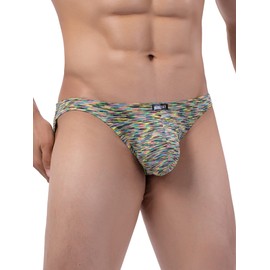 IKINGSKY Men's Quick-dryl Briefs with Big Pouch Colorful Bulge Bikini Underwear Low Rise Sporty Under Panties for Men (X-Large, 6 Pack)