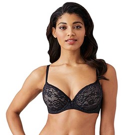 Wacoal Women's Lace Finesse T-Shirt Bra, Black/Toast, 32DDD