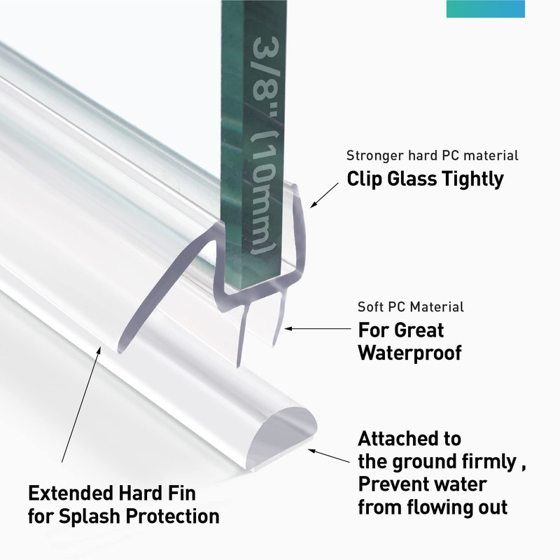 FCSOTSPS Shower Door Bottom Seal, 2 PCS 1/4" x 36"