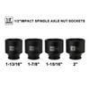 Mayouko 4PCS 1/2" Drive SAE Spindle Axle Nut Impact Socket