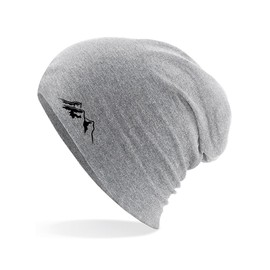 Huuraa Beanie Berg Silhouette Mountain Unisex Hat Size with Motif for All Mountain Athletes Gift Idea for Friends and Family, heather grey