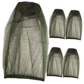GRIRIW 5Pcs Multi Function Fishing Hat Convenient Folding Beekeeper Hat with Mosquito Net for Outdoor Travel Camping and Fishing Activities Olive Green