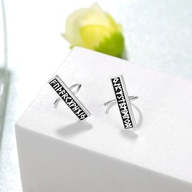 Viking Earrings 925 Sterling Silver Norse Viking Half Hoop Earrings Viking Jewelry Gifts for Man Women, Sterling Silver, No Gemstone