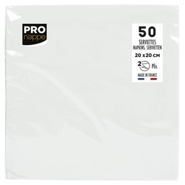 Pronto Cocktail Napkins 2 Ply 20 x 20 cm Micro Waffle Cotton White (Pack of 16)