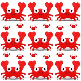 9 Pack Lobster Crab Stuffed Animal Lobster Crab Plush Cute Lobster Crab Doll Toy Soft Small Stuffed Lobster Crab Hanging Ornaments for Keys Purse Backpack Bags DIY Birthday Party Favors(Crab)