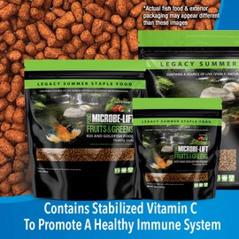 MICROBE-LIFT MLLFGMD Fruits and Greens Floating Fish Food Sticks for Ponds, Water Gardens, and Fountains, Safe for Live Goldfish and Koi, 2 Pounds