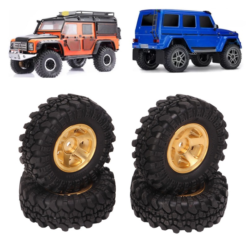 1 Inch RC Tires Brass Wheel Hub Rubber RC Car