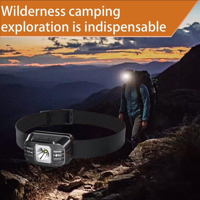 HtdlfdfjieGP LED Headlamp, Pivotable Bright Sensor Headlamps,350 Lumen Ultra-Light Bright