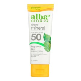 Alba Botanica Sunscreen SPF50 Mineral Sport 3oz (Pack of 3)