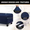 PrinceDeco Real Velvet Plush Ottoman Cover Soft Rectangle Folding Storage