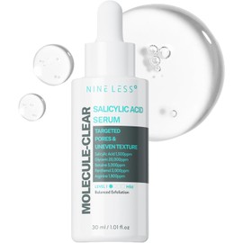NINELESS-Molecule-Clear Salicylic Acid Serum 30ml Suero Exfoliante Diario con Ácido Salicílico Limpia Poros, Reduce Impurezas y Suaviza Textura Fórmula Coreana Avanzada para Piel Más Clara, Lisa y Equilibrada