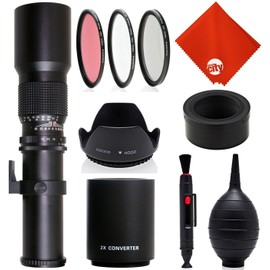 Opteka 500mm/1000mm f/8 Manual Telephoto Lens for Nikon 1 J5, J4, J3, J2, S2, S1, V3, V2, V1 and AW1 Mirrorless Digital Cameras