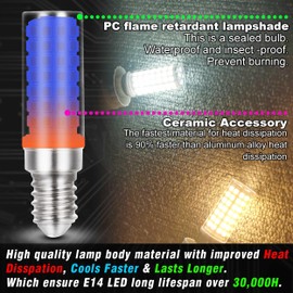 E14 T6 C7 LED Light Bulb 6W AC120V Warm White 2700K 700lm Equivalent 60W E14 European Base LED Bulb Replacement Chandeliers Pendant Ceiling Fan Range Cooker Hood Bulb Turkish Lamp,Non-Dimmable, 3 Pack