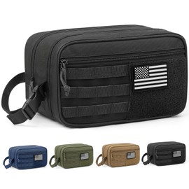 HOTOR Tactical Toiletry Bag Men, MOLLE Pouches, EDC Pouch, Black