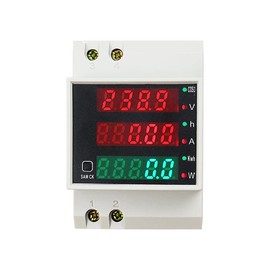 WANGCL Digital Ammeter Smart Meter Energy Monitor AC 80-300V 100A Smart Meter Din Rail Meter Multifunctional Voltmeter Ammeter
