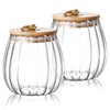 Ulable 2 Pack Glass Storage Jars Airtight Tea Coffee Sugar