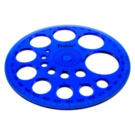 Haidong 360°circular protractor Full round template plastic protractor Blue Circular drawing tool Suitable for Office and home classroom