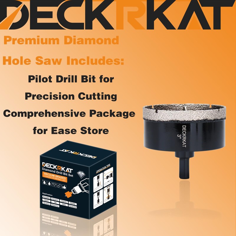 3 inch Diamond Hole-Saw Bits with Pilot Drill Bit -3"