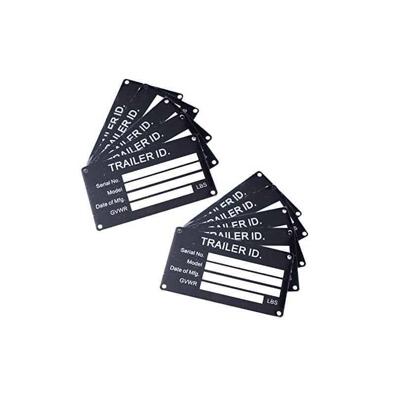 10PCS Blank Trailer VIN ID Plate Data TAG Serial Model