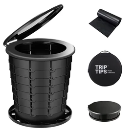 TRIPTIPS Upgrade Retractable Portable Toilet Travel Toilet Adjustable Height Camping Toilet Portable Potty for Adults Kids, Foldable Portable Toilet for Camping/Car
