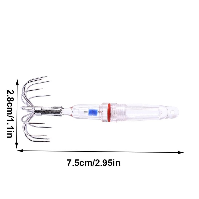 Fishing Squid Jigs, Glitter Octopus Lure Light with Hook Luminous