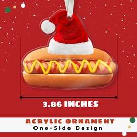 Hot Dog Ornaments for Christmas Tree - Hot Dog Christmas Ornament, Hot Dog Ornament 2024, Hot Dog Ornament - Food Ornaments for Christmas Tree - Hot Dog Gifts - Acrylic Christmas Ornaments 2024