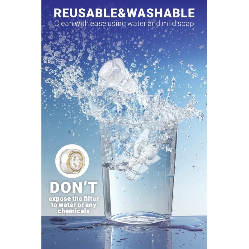 Eargrace Concert Hearing Protection Earplugs, 2 Pairs of Hearing Protection