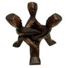 African Heritage Collection Three-Head Unity Carving (Black/Brown) - Made in