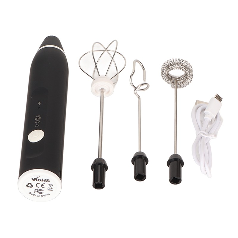Rechargeable Milk Frother 304 Stainless Steel Handheld Foam Maker Cordless
