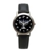 Hebrew Numbers Brushed Chrome Unisex Size Round Watch Has Black