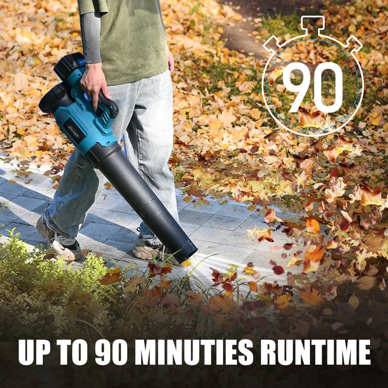 JOVANT 670CFM Leaf Blower,Leaf Blower Cordless W/20 MAX 6.0Ah Battery