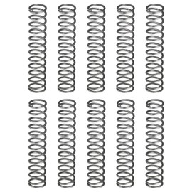 sourcing map 10Pcs Compression Spring, 7mm OD, 0.8mm Wire Size, 35mm Free Length, Spring Steel Construction Extended Mechanical Compression Springs for Shop and Home Repairs, Silver Tone