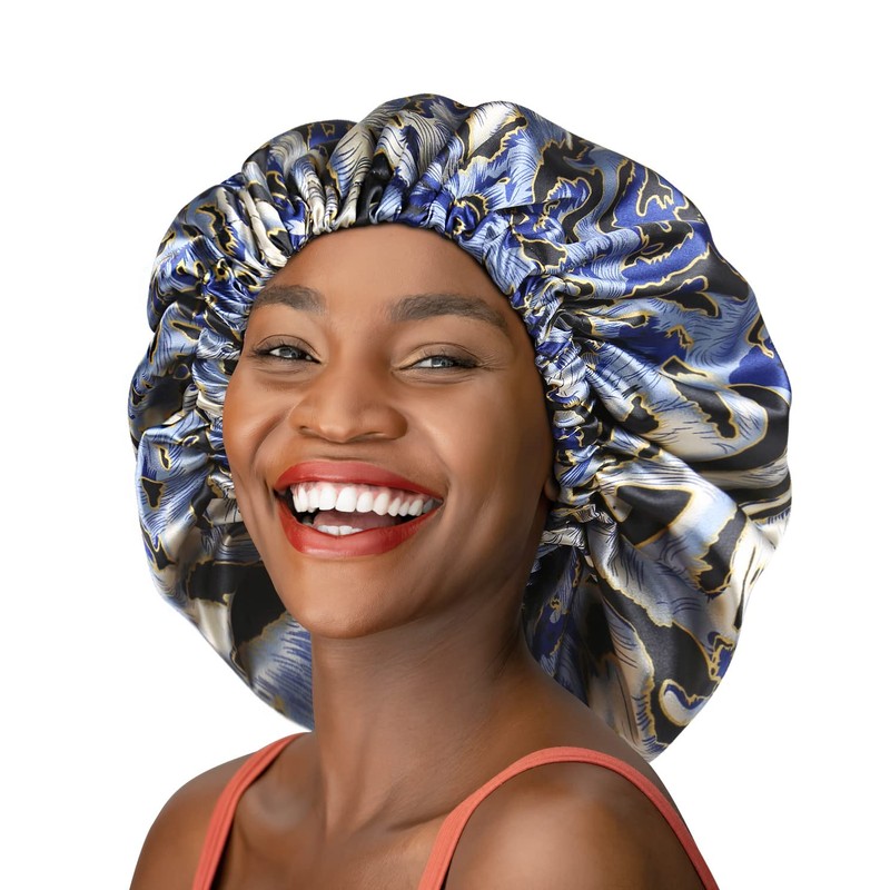 Capó grande para mujeres negras de satén para dormir