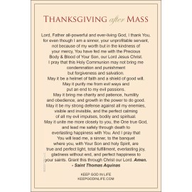 Prayer Before Mass, Prayer After Mass, Prayer Card, 4x6 inches, 5-pack