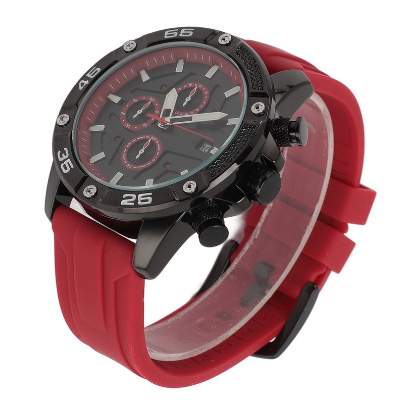 Waterproof Chronograph Watch Fashion Casual Mechanical Silicone Calendar Business Watch