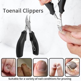 Fingernail and Toenail Clippers for Thick Nails and Ingrown Nails, 13-Piece Manicure and Pedicure Set, Trimmer Care Tools, Hand and Foot Care for Men, Women and Seniors Gift Nail Care