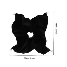FOMIYES Jumbo Velvet Hair Scrunchies with Pearl Pendant Stylish Square Hair Ties for Women Soft and Elegant Large Scrunchy for Low Ponytails and Fashionable Wristbands