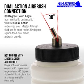 Set of 10 Plastic 2.7 Ounce (80cc) Airbrush Bottles (Jars) with 30° Angle Adapter Lid Assembly (Used on Dual-Action Airbrushes)