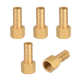 sourcing map Brass Hose Barb Fitting Connector, 8mm Barb G1/8 Female Thread Pipe Adapter, 5Pcs
