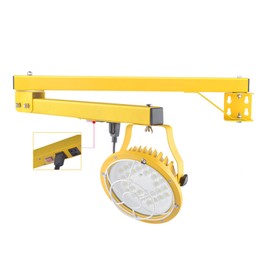 30/50W LED Loading Dock Light with 43" Folding Arm, 3000K 4000K 5000K Adjustable 6,500 Lumens, 360° Rotatable Lamp Head, IP65 Heavy Duty Wall Mounting Workbench Lights, CTL ETL Listed, 100-277VAC
