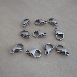Unbranded 10 lobster claw clasps xsmall 9mm x 5mm stainless steel 316 grade