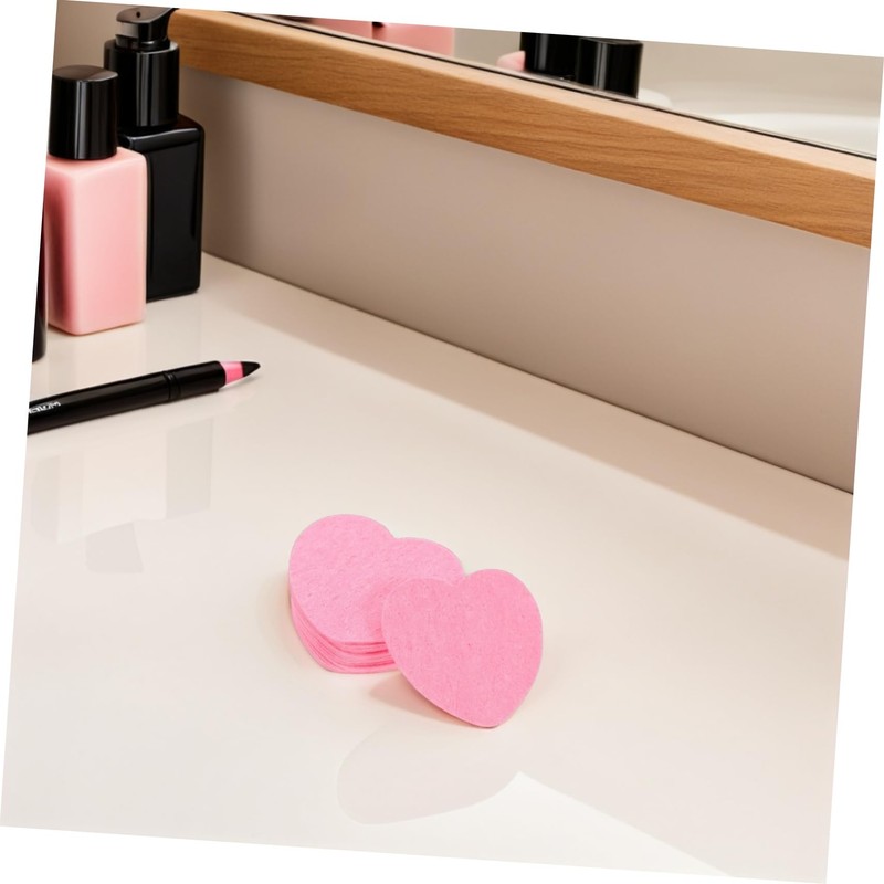 WOONEKY 60pcs Pink Heart Shape Facial Sponges Compressed Cleansing Pads