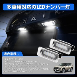 Kotesoto New X-Trail T33 LED License Plate Lamp, Serena C27 LED License Lamp, X-Trail T32, License Plate Light, Rogue J50, License Plate Light, Skyline Crossover, Z51, Z50 Type, License Plate Light