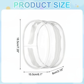 uxcell Figure Display Bag, 6.1 x 3.1 x 7.3 Inch PVC Oval Portable Dolls Pouch Carrying Case Storage Bag Keychain Charm for Showing Off Boxes Dolls, Milky White