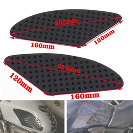 LONGHAO 2 x Motorcycle Tank Pad Black 3D Non-Slip Rubber Protection Sticker Universal for Honda Suzuki Kawasaki CBR1000RR & Motorcycles with Metal Tank (Black)