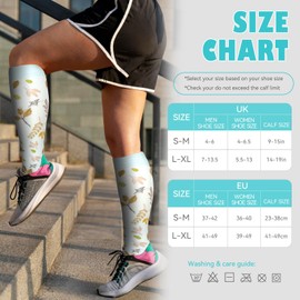 Compression Socks for Men & Women (6Pair) Non-Slip Long Tube Ideal for Running,Nursing,Circulation & Recovery Boost Stamina, Hiking Travel & Flight Socks 20-30 mmHg