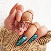 Cute Deer Press on Nails Christmas Elk Fake Nails 24Pcs